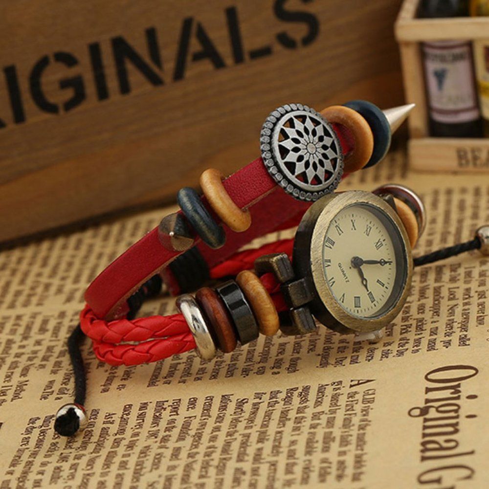 ✨✨BRAND NEW Preppy Leather Watch Women's Fashion Accessory - Picture 5 of 6